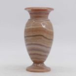 A polished hardstone vase of ovoid form, height 24cm