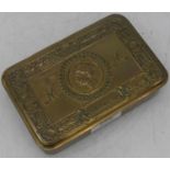 A WWI Princess Mary brass Christmas 1914 tin, with some contentsPackets are empty.