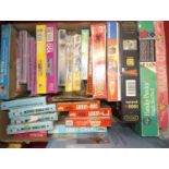 A quantity of children's puzzles and board games to include an Airfix Hanky Panky Magic set, and
