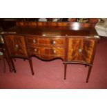 A contemporary Regency style mahogany ledge back Serpentine front sideboard, width 167.5cm