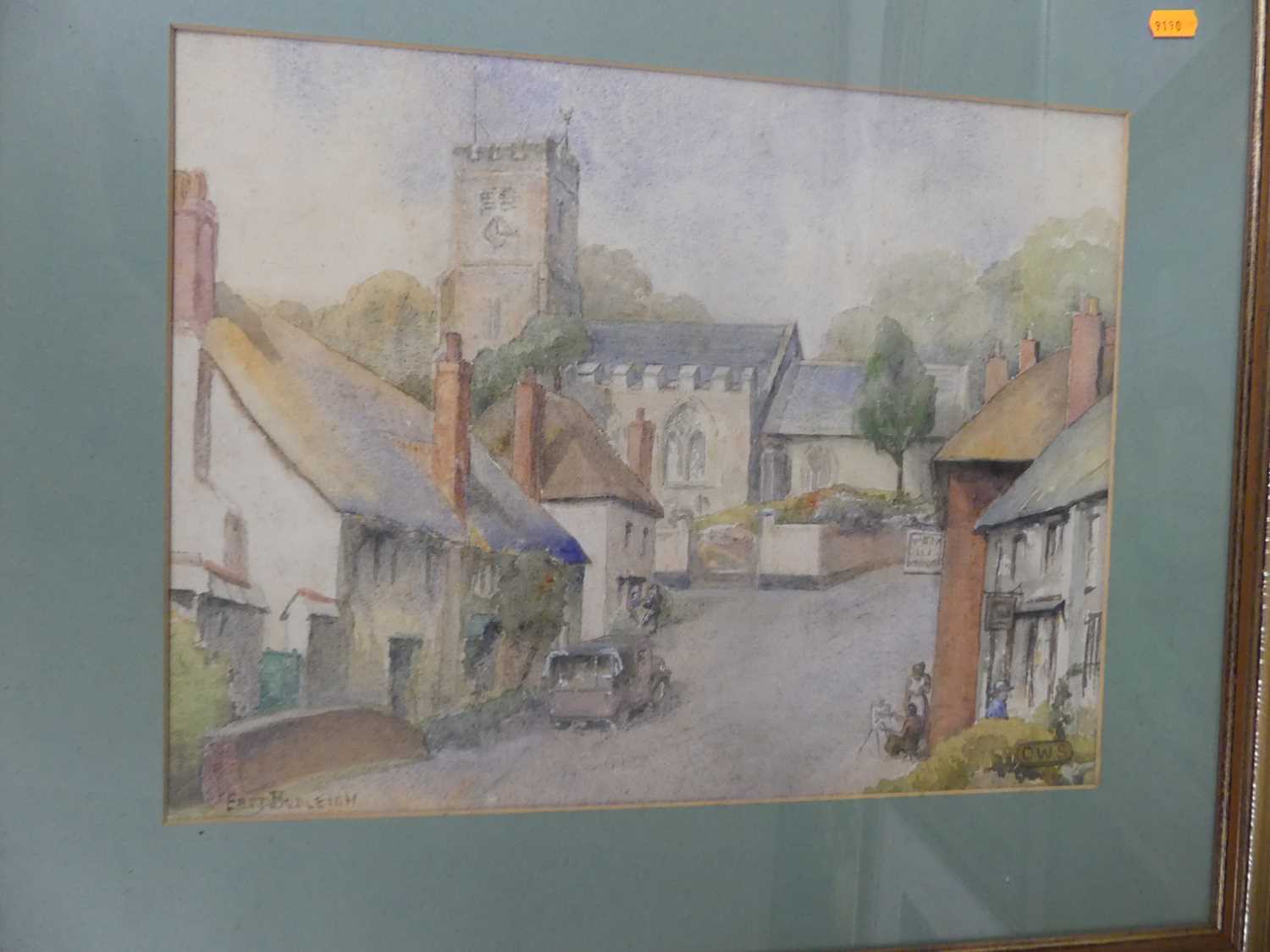 O.W. Seton - East Budleigh, watercolour; Elaine de Lange - Heart of a rose, gouache; Garrick - Image 5 of 10