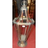 A contemporary floral decorated metal octagonal hanging lantern, height approx 75cm