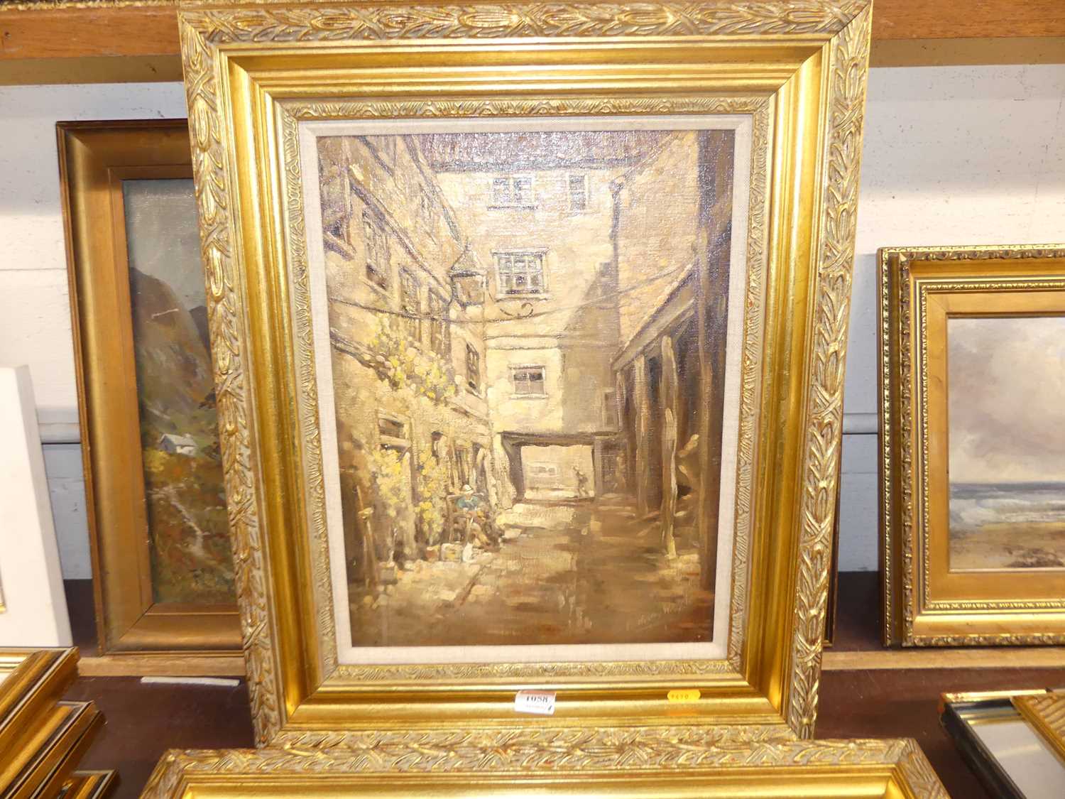 C Wright - Yard in King Street, Norwich, oil on canvas board, signed lower right, 39x29cm, and one - Image 3 of 3