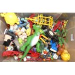 A quantity of mainly children's TV related action figures and collectables to include Toy Story