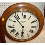 A Victorian mahogany circular wall clock, the replacement dial signed Smiths Enfield, London, with