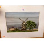 Michel de Rochers - Dalham Mill, watercolour, signed and dated 1971 lower right, 24 x 39cm