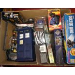 A quantity of Star Wars, Dr Who and sci-fi related collectables to include a Dr Who Into the Dark
