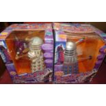 A pair of boxed Dr Who radio controlled daleks