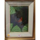 Vincent Keeling - Koi carp, oil on canvas, signed lower right, 35 x 23cmVery good condition and