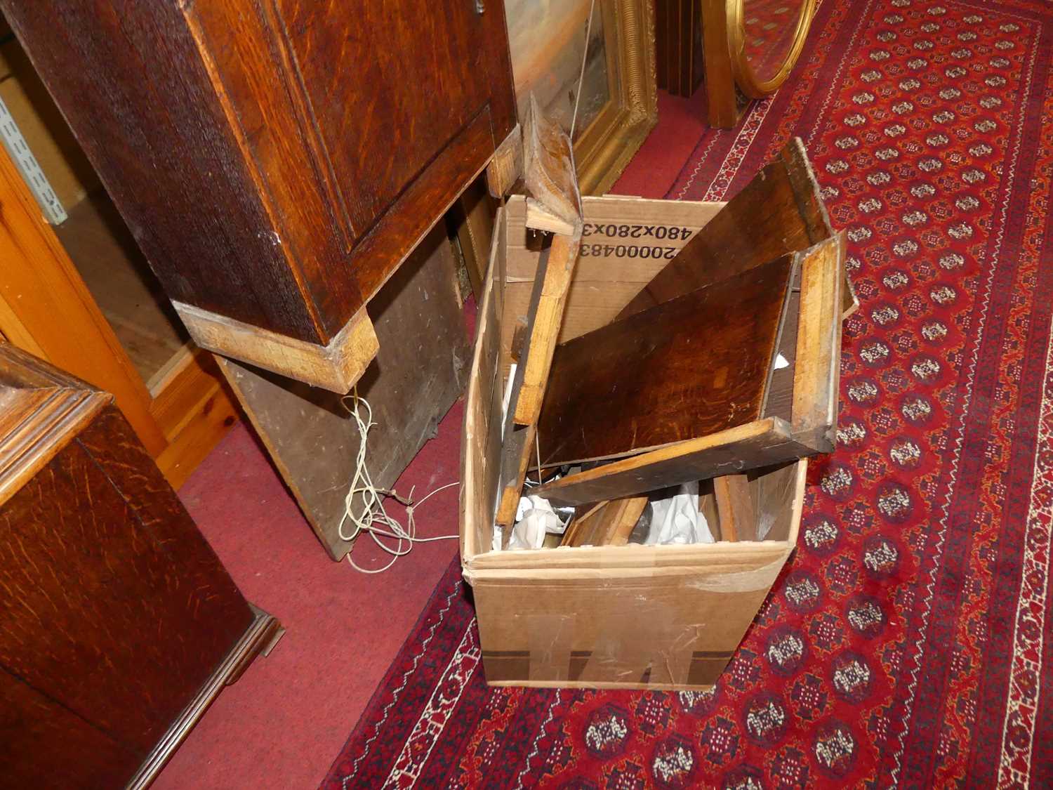 An early 19th century oak long case clock, having a painted arch dial signed A Wightman Moffat, twin - Image 3 of 5