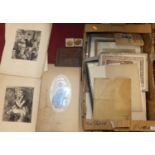 **Please note Artists Medals WITHDRAWN**A box of assorted ephemera to include monochrome prints,