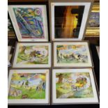 Gabriel Lockwood - A little walk around, watercolour; After Christopher Hope - a set of four