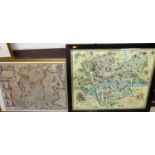 A reproduction engraved county map of the Kingdom of Ireland; together with a printed map of