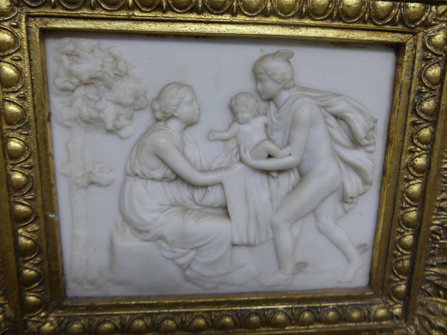 A reproduction composition wall plaque in heavy gilt frame, gross dimensions 40 x 44cm - Image 2 of 3