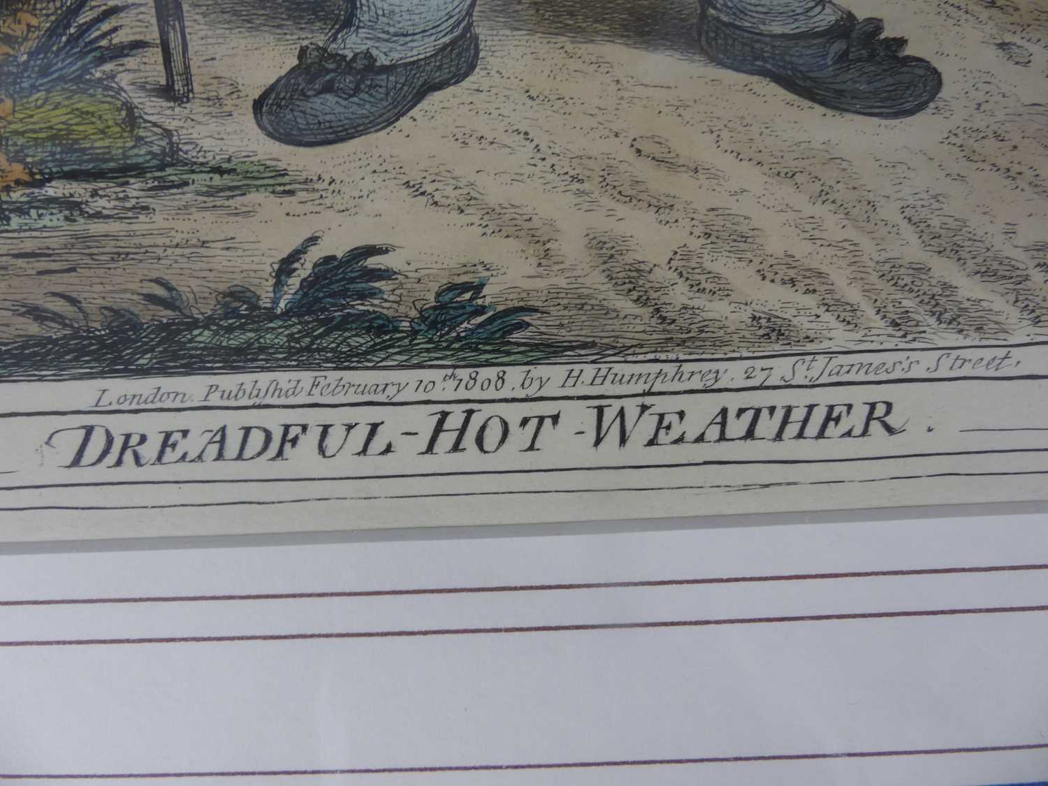 James Gillray - Very Slippy Weather, Raw Weather, Delicious Weather, Fine Bracing Weather, Sad - Image 5 of 10