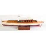 A scratch-built GRP wooden hulled model of a Thames electric saloon launch E.L. Eleanor, fitted with