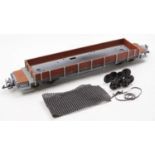 Bogie wagon for G scale, base is embossed ‘Newqida’ made in China. Complete with an extra set of