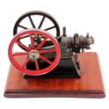 A circa 1900, Schoenner, stationary horizontal atmospheric model gas engine, comprising gunmetal