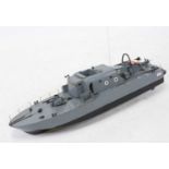 37-inch long radio-controlled WW2 model of a E-Torpedo boat, with removable super structure in order