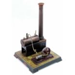 Bing Bavaria, stationary steam engine, comprising of boiler on tin plinth, two tone green