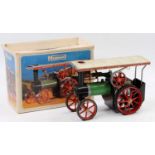 Mamod steam tractor TE1A green body, white roof, red wheels, will benefit from cleaning