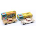 Corgi Toys boxed model group of 2 comprising No. 245 Buick Riviera, gold body, with a red