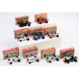 A collection of nine various boxed Polistil Club 33 circa 1976 F1 diecast models, mixed examples