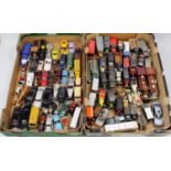 Two trays containing a good selection of various diecast miniatures to include Brumm, Ixo, Rio,
