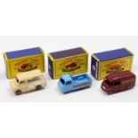 Matchbox Lesney boxed model group of 3 comprising No. 69 Nestles Van, No. 60 Morris J2 Pick-Up,