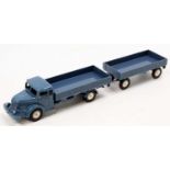 A Marklin No. 8009 Scania Krupp Truck & Trailer Set comprising a blue body, with spun hubs and