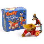 Marx Toys (UK), Goofy the Walking Gardener, 1950's, comprising of clockwork tinplate toy with
