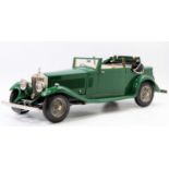 Pocher 1/8th scale kit built model of a K83 Rolls Royce Ambassador 1933 car, finished in green