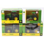 Britains John Deere Farming Tractor Group, 4 examples, all 1/32nd scale to include No.43326 John