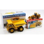 A Shinsei boxed Komatsu 1/45 scale diecast group to include a Komatsu HD785 dump truck, together