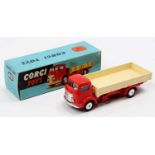 Corgi Toys No. 452 Commer 5 ton dropside lorry comprising red cab and chassis with cream back and