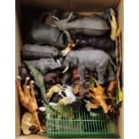 One tray containing a collection of various Britains plastic zoo figures to include various