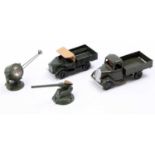 A collection of mixed Britains military vehicles to include a Britains military beetle lorry, a
