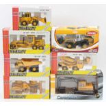 One tray containing seven boxed Compact and Cararama 1/50 and 1/70 scale earth moving diecast