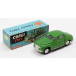 A Corgi Toys No. 204m Rover 90 saloon in green with flat spun hubs, with working mechanical