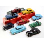 One tray containing eight various boxed and loose Mikansue and KNR Replicas, white metal vehicles to