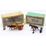 A pair of boxed Britains Home Farm Series horse-drawn farm attachments to include a No. F Britains