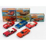 Matchbox Lesney Superfast boxed model group of 5 comprising No. 3 Porsche Turbo, No. 1 Dodge
