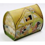 Vintage Snow White and 7 Dwarves Biscuit Tin, in the form of The Dwarves House, Circa 1938