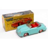 A Distler electromatic 7500 tinplate and battery operated Porsche 356 style open top saloon,