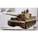 Tamiya 1/25th scale German Tiger 1 Tank, as issued and with a very clean box