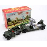 A Lonestar Modern Army series No. MFU5 Rocket Launching trailer with matching Jeep, comprising of