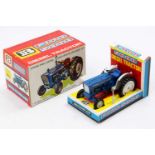 Britains No. 9527 Ford 5000 diesel tractor, comprising of blue body with grey mudguards and grey