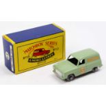 Matchbox Lesney No. 59 Ford Thames "Singer" Van in light green with grey plastic wheels, sold with