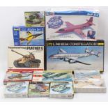 One box of various mixed scale plastic military kits to include Frog kits, Zvezda, Revell and