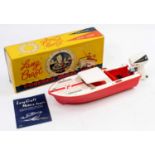 A Lang Craft No. L-303 battery operated model speed boat comprising of red and white plastic body